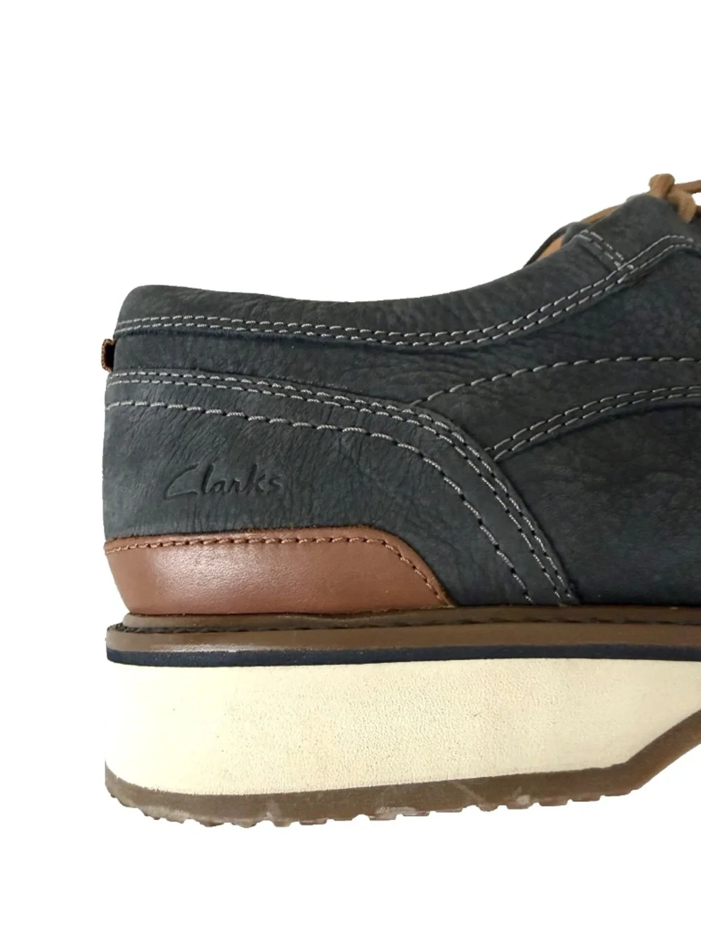 Clarks Mens Monahan Plain Navy Blue Nubuck Leather Casual Shoes 13M NWOB